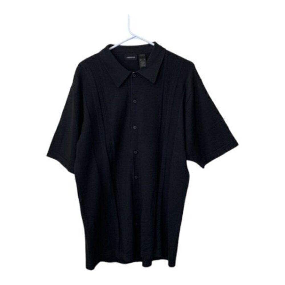 Men's Claiborne Casual Knit Button-Down Short Sleeve Shirt Size XL EUC #0171